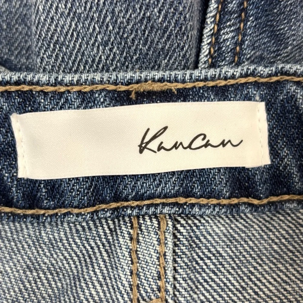 Kancan Denim Shorts Size 25 Exposed Button Fly Distressed Medium Wash - Picture 5 of 6